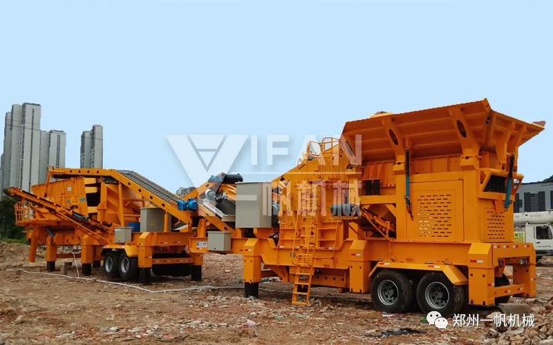 建筑垃圾处理生产线现场